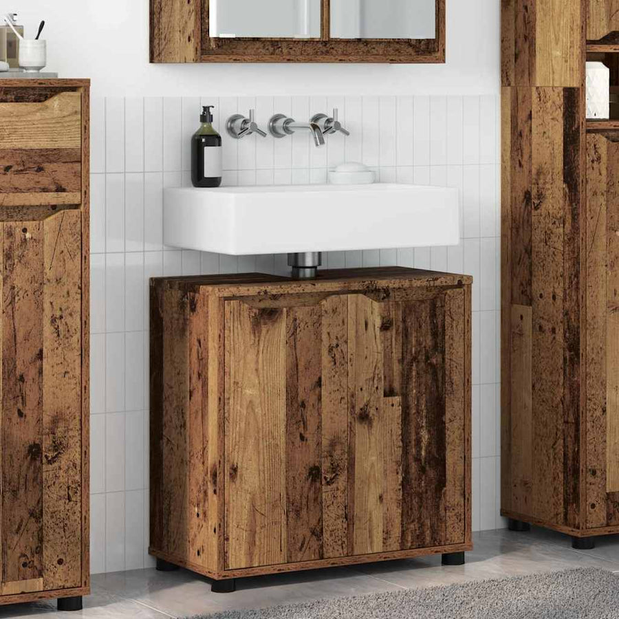 Badkamer wastafelkast Oud Hout 60 x 30 x 60 cm Bewerkt hout