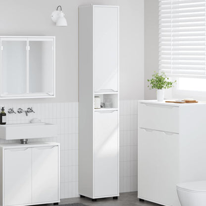 Badkamer Kast met plank Wit 30,5 x 30 x 195 cm Bewerkt hout