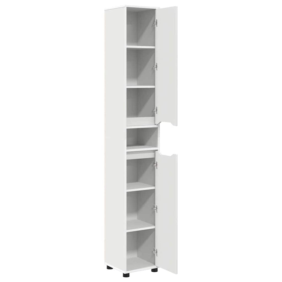 Badkamer Kast met plank Wit 30,5 x 30 x 195 cm Bewerkt hout