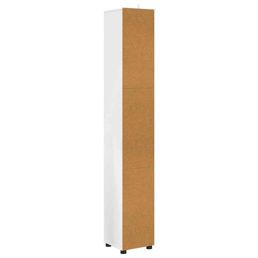 Badkamer Kast met plank Wit 30,5 x 30 x 195 cm Bewerkt hout