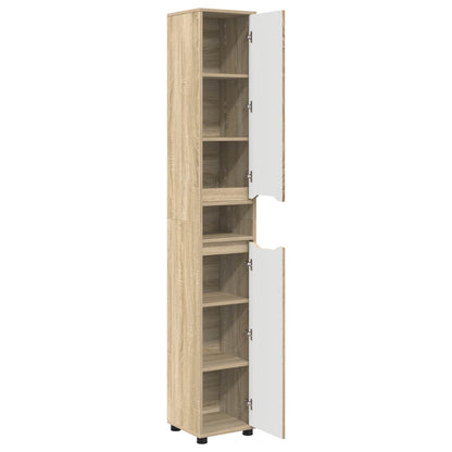 Badkamer Kast Sonoma Eiken 30,5 x 30 x 195 cm Bewerkt hout
