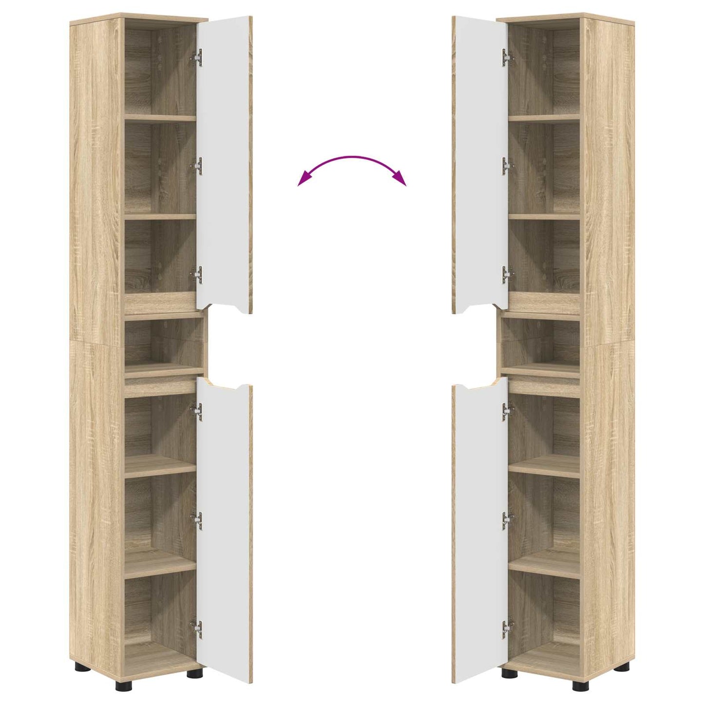 Badkamer Kast Sonoma Eiken 30,5 x 30 x 195 cm Bewerkt hout