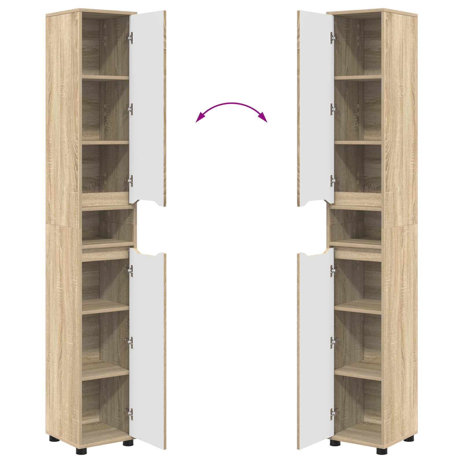 Badkamer Kast Sonoma Eiken 30,5 x 30 x 195 cm Bewerkt hout