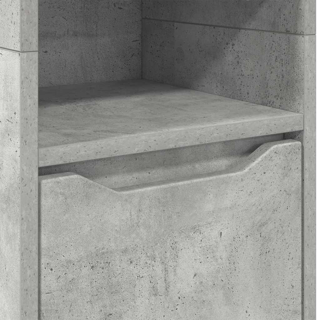 Badkamer Kast Beton Grijs 30,5 x 30 x 195 cm Bewerkt hout