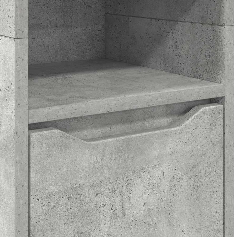 Badkamer Kast Beton Grijs 30,5 x 30 x 195 cm Bewerkt hout