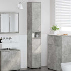 Badkamerkast 30,5x30x195 cm beton grijs bewerkt hout