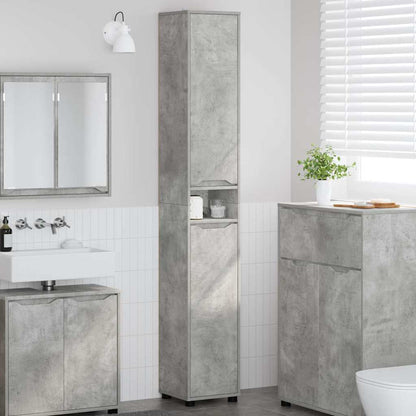Badkamer Kast Beton Grijs 30,5 x 30 x 195 cm Bewerkt hout