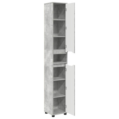 Badkamer Kast Beton Grijs 30,5 x 30 x 195 cm Bewerkt hout