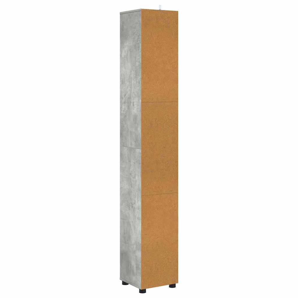 Badkamer Kast Beton Grijs 30,5 x 30 x 195 cm Bewerkt hout