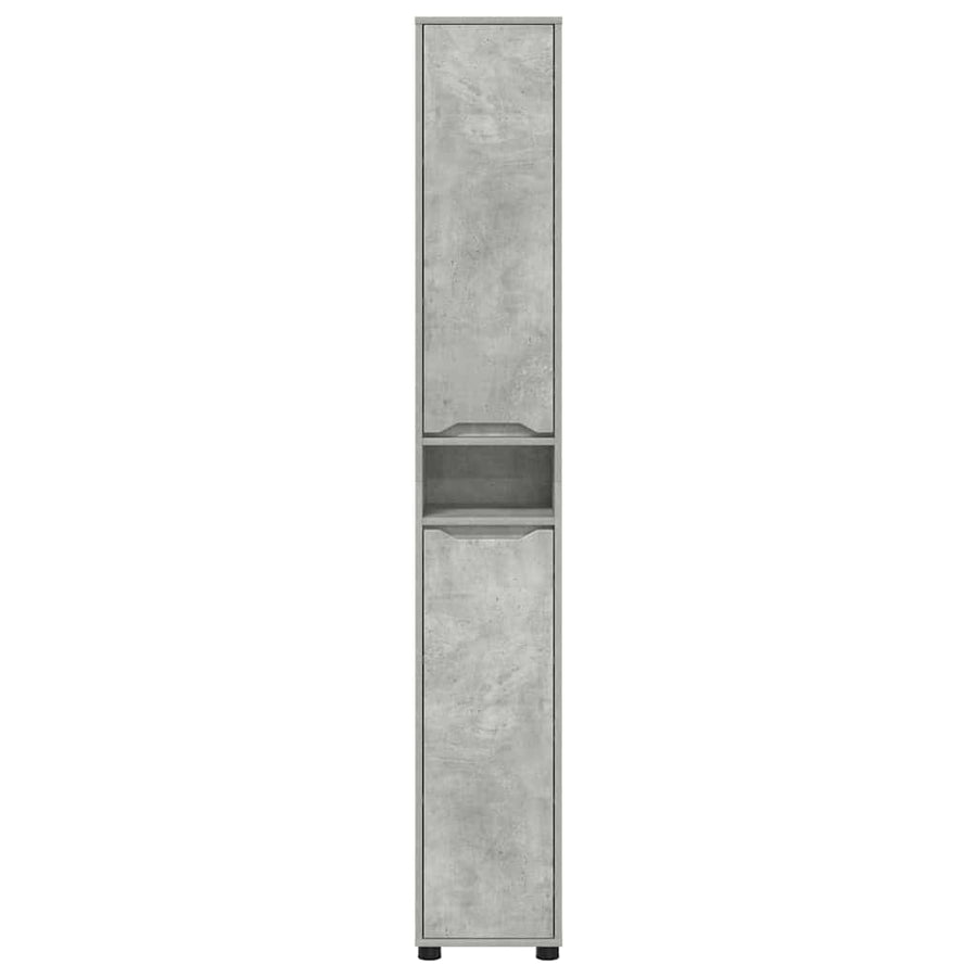 Badkamer Kast Beton Grijs 30,5 x 30 x 195 cm Bewerkt hout