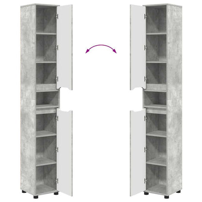 Badkamer Kast Beton Grijs 30,5 x 30 x 195 cm Bewerkt hout