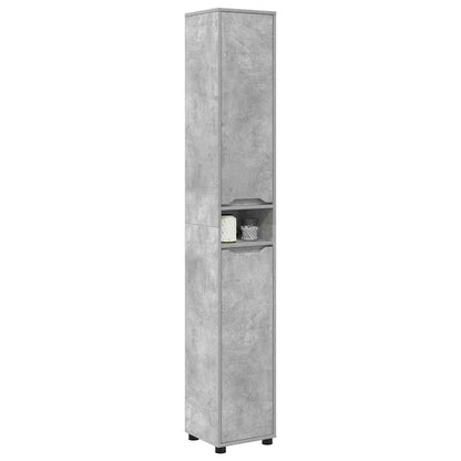 Badkamer Kast Beton Grijs 30,5 x 30 x 195 cm Bewerkt hout