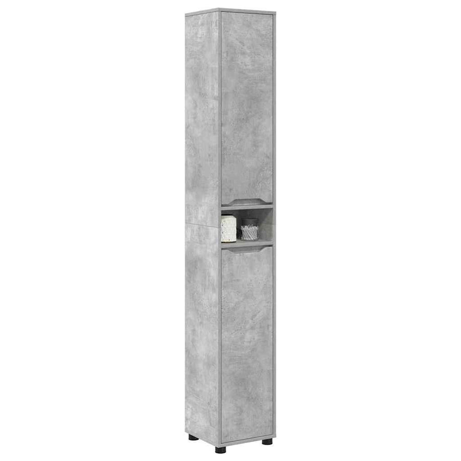 Badkamer Kast Beton Grijs 30,5 x 30 x 195 cm Bewerkt hout
