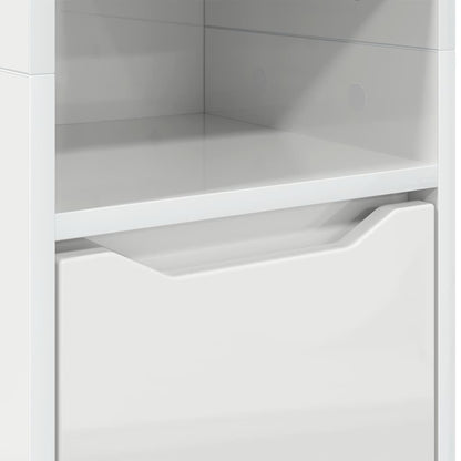 Badkamer Kast Hoogglans wit 30,5 x 30 x 195 cm Bewerkt hout