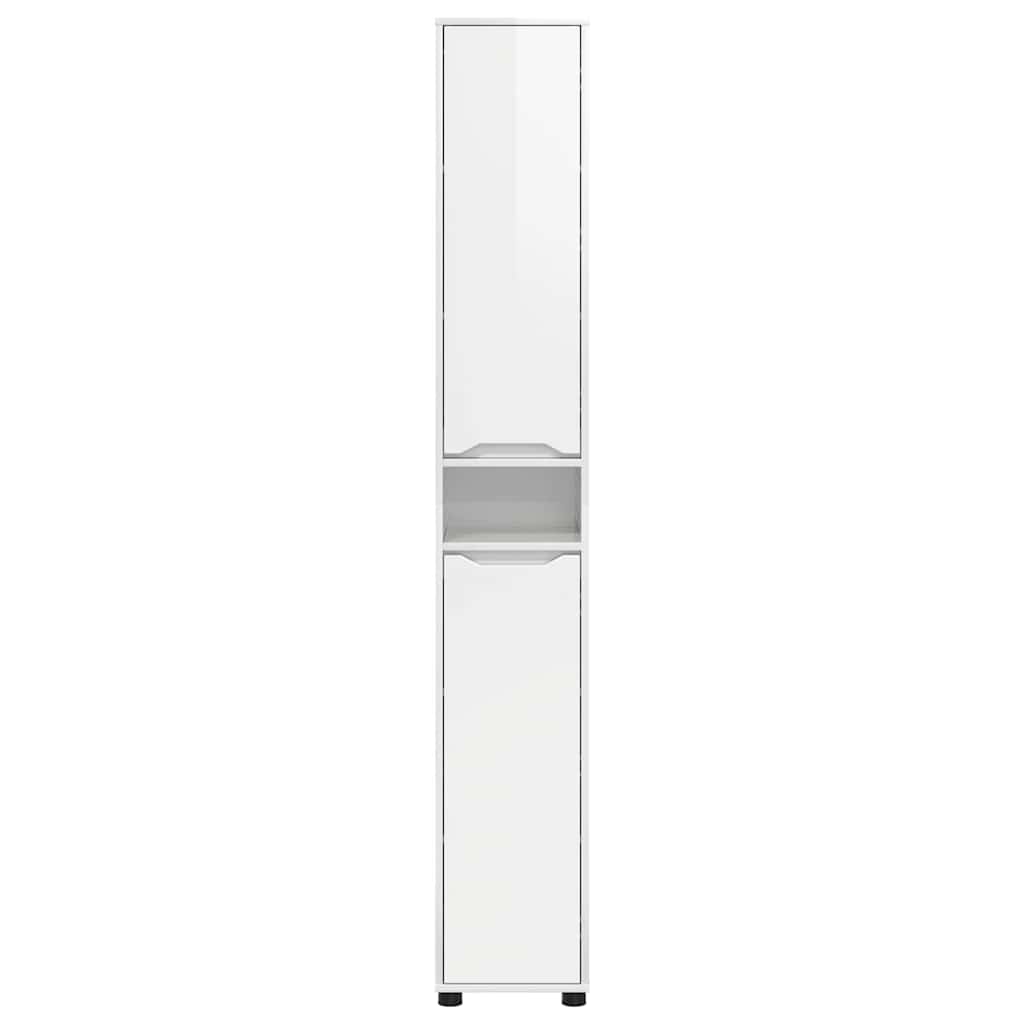 Badkamer Kast Hoogglans wit 30,5 x 30 x 195 cm Bewerkt hout