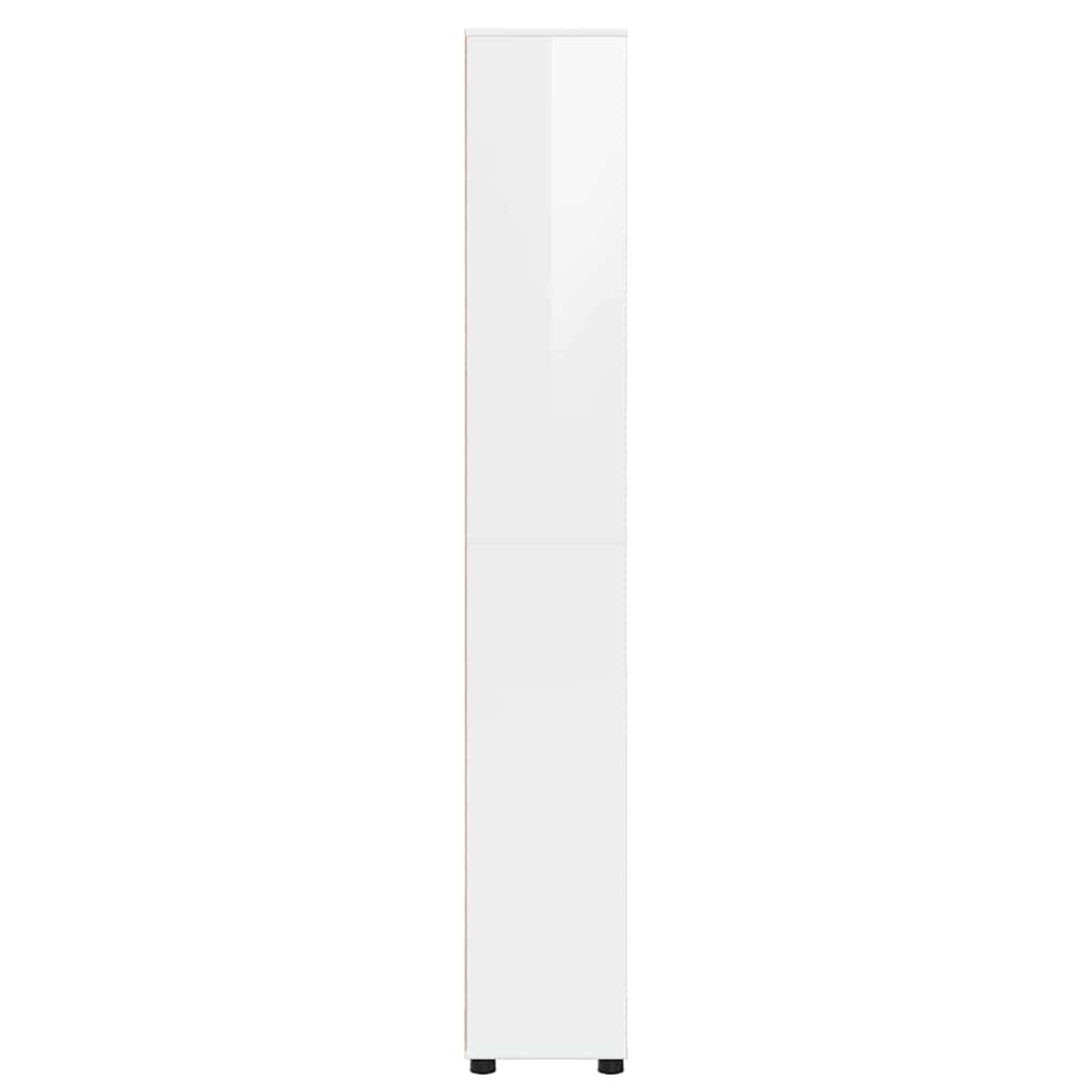 Badkamer Kast Hoogglans wit 30,5 x 30 x 195 cm Bewerkt hout