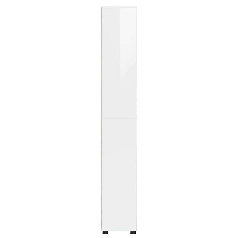 Badkamer Kast Hoogglans wit 30,5 x 30 x 195 cm Bewerkt hout