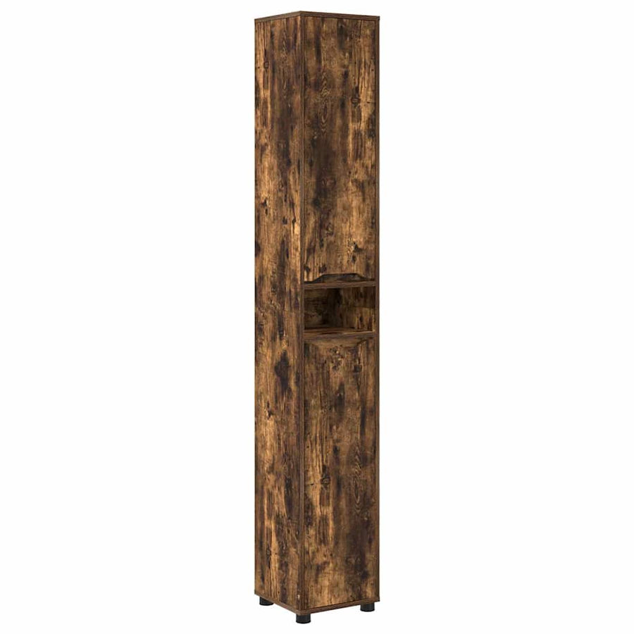 Badkamer Kast Gerookt eiken 30,5 x 30 x 195 cm Bewerkt hout