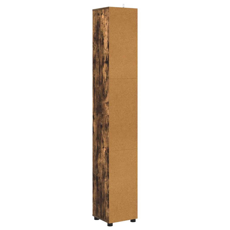 Badkamer Kast Gerookt eiken 30,5 x 30 x 195 cm Bewerkt hout