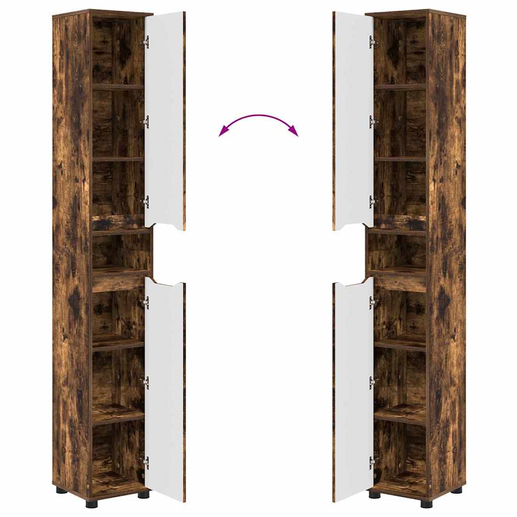 Badkamer Kast Gerookt eiken 30,5 x 30 x 195 cm Bewerkt hout