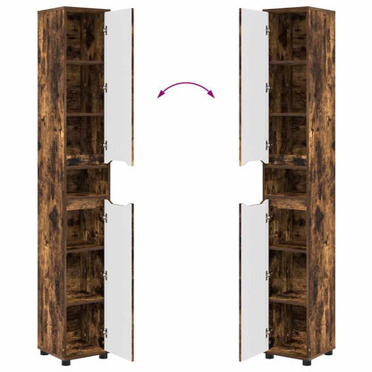 Badkamer Kast Gerookt eiken 30,5 x 30 x 195 cm Bewerkt hout