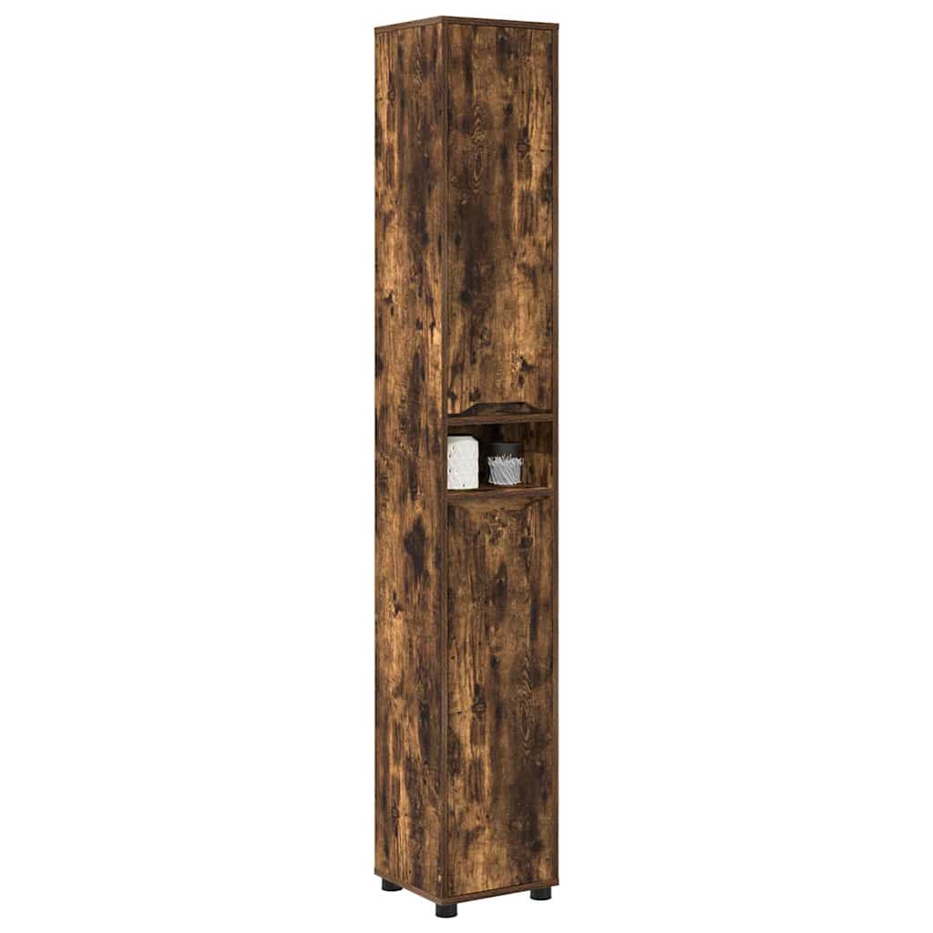 Badkamer Kast Gerookt eiken 30,5 x 30 x 195 cm Bewerkt hout