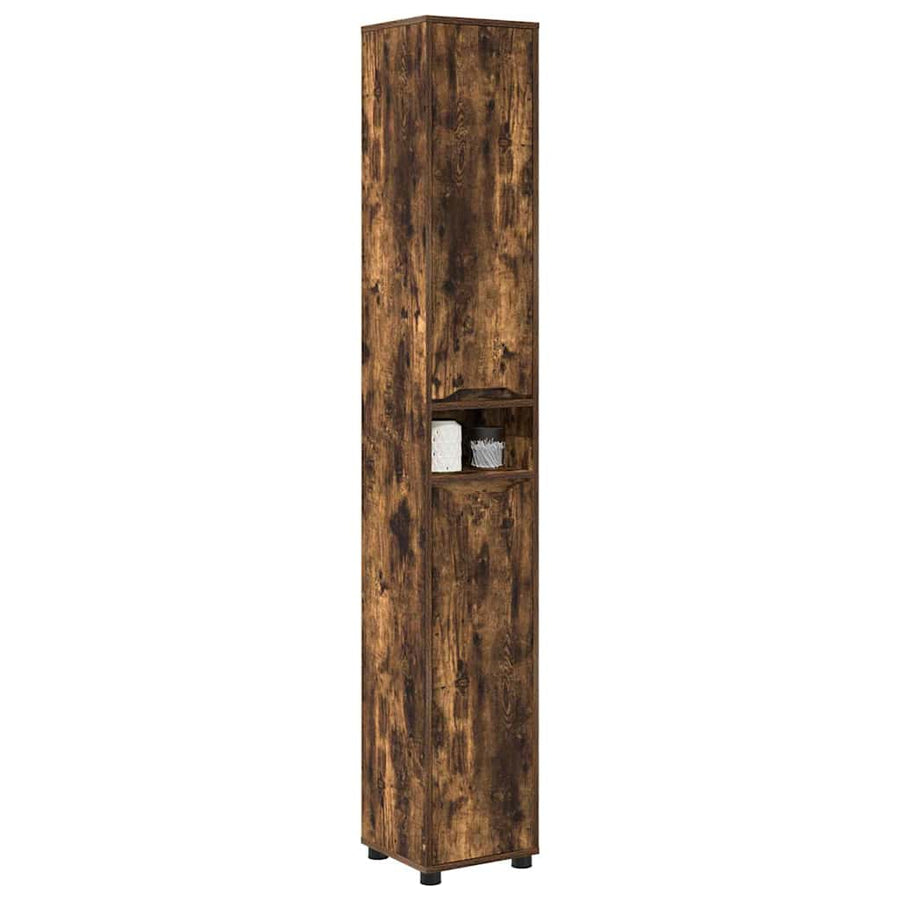 Badkamer Kast Gerookt eiken 30,5 x 30 x 195 cm Bewerkt hout