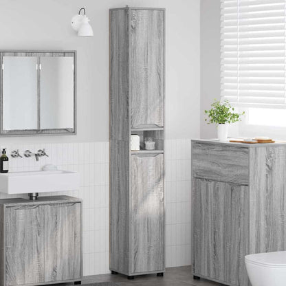 Badkamer Kast Grijs Sonoma 30,5 x 30 x 195 cm Bewerkt hout