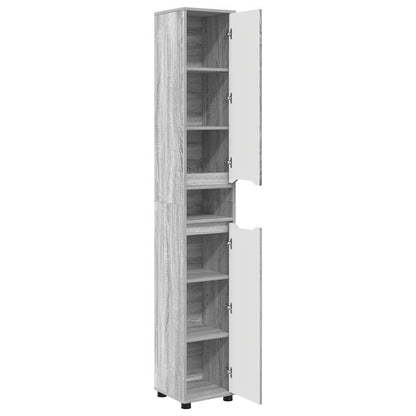 Badkamer Kast Grijs Sonoma 30,5 x 30 x 195 cm Bewerkt hout