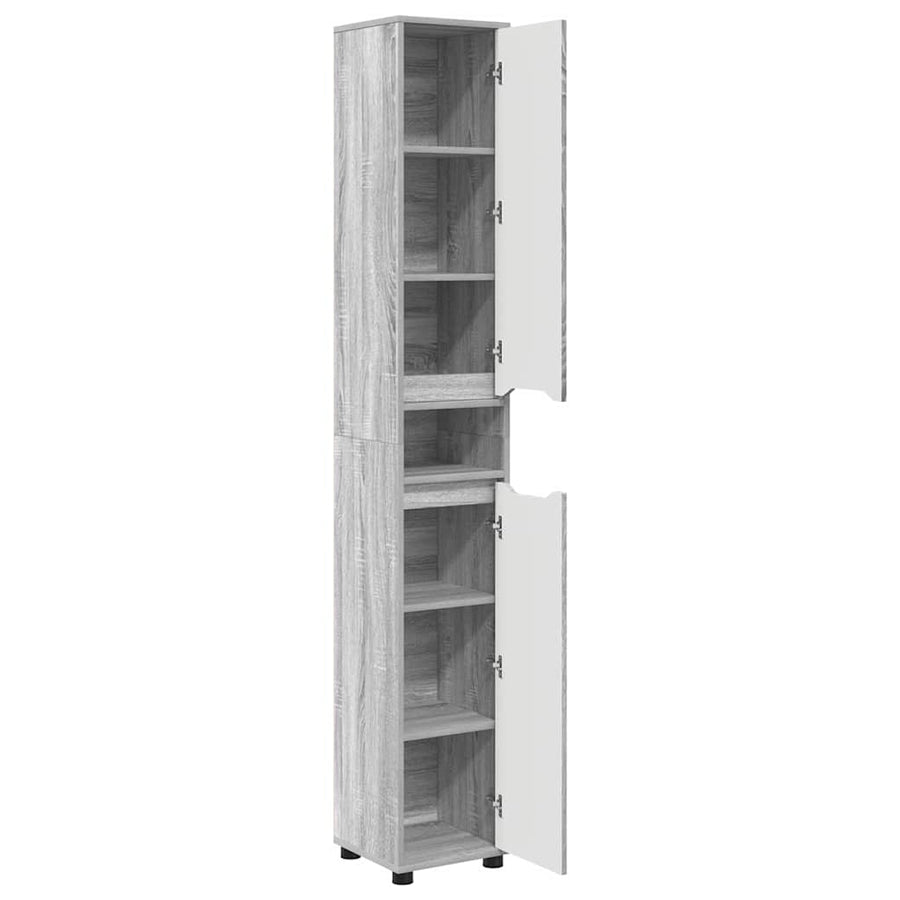 Badkamer Kast Grijs Sonoma 30,5 x 30 x 195 cm Bewerkt hout