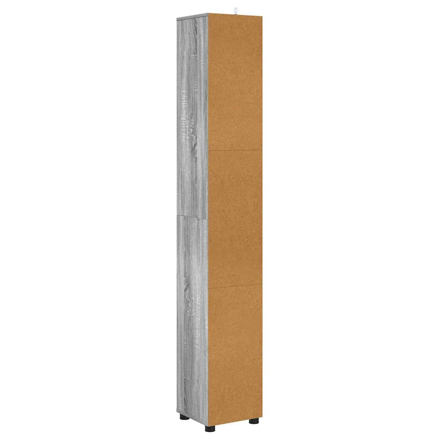 Badkamer Kast Grijs Sonoma 30,5 x 30 x 195 cm Bewerkt hout