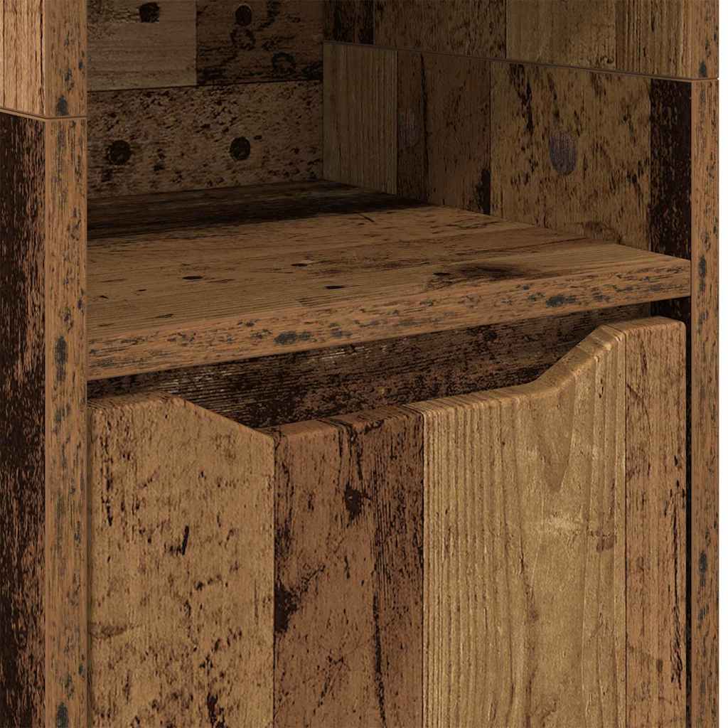 Badkamer Kast Oud Hout 30,5 x 30 x 195 cm Bewerkt hout