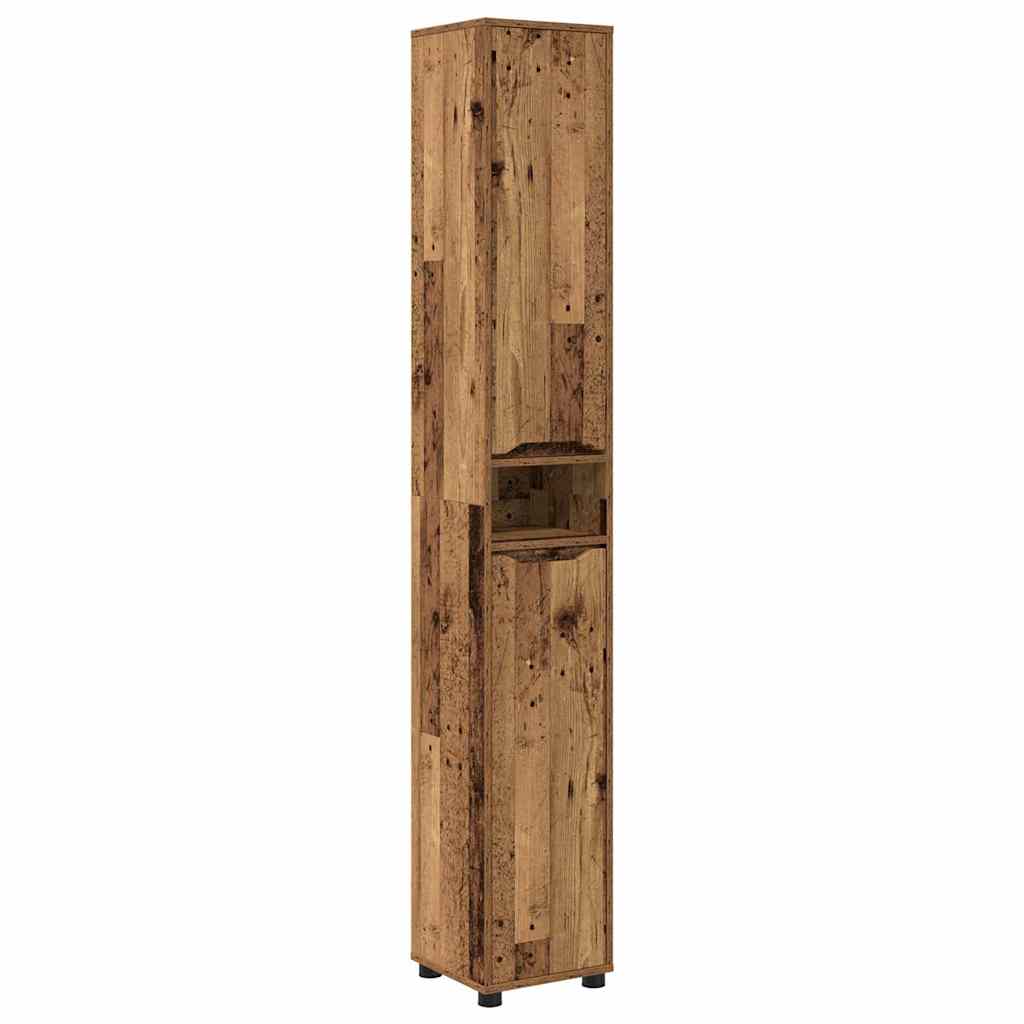 Badkamer Kast Oud Hout 30,5 x 30 x 195 cm Bewerkt hout