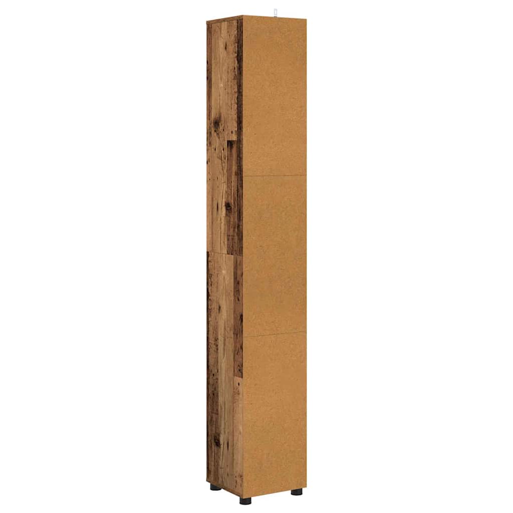 Badkamer Kast Oud Hout 30,5 x 30 x 195 cm Bewerkt hout