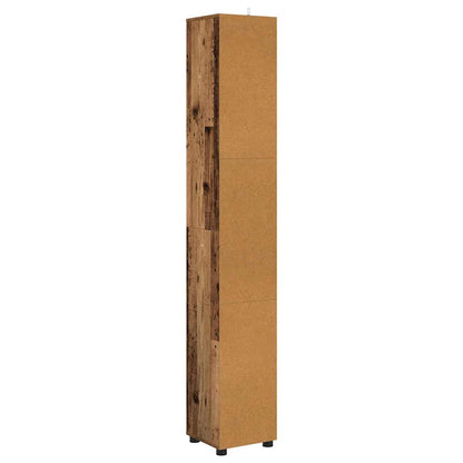 Badkamer Kast Oud Hout 30,5 x 30 x 195 cm Bewerkt hout