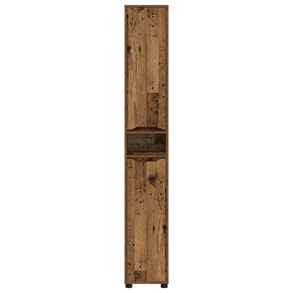 Badkamer Kast Oud Hout 30,5 x 30 x 195 cm Bewerkt hout