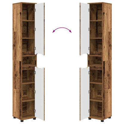 Badkamer Kast Oud Hout 30,5 x 30 x 195 cm Bewerkt hout