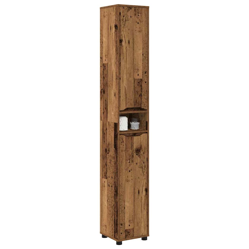 Badkamer Kast Oud Hout 30,5 x 30 x 195 cm Bewerkt hout