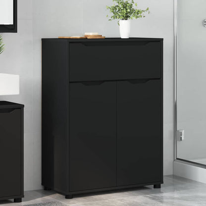 Badkamer Kast met lade Zwart 72,5 x 36,5 x 100 cm Bewerkt hout