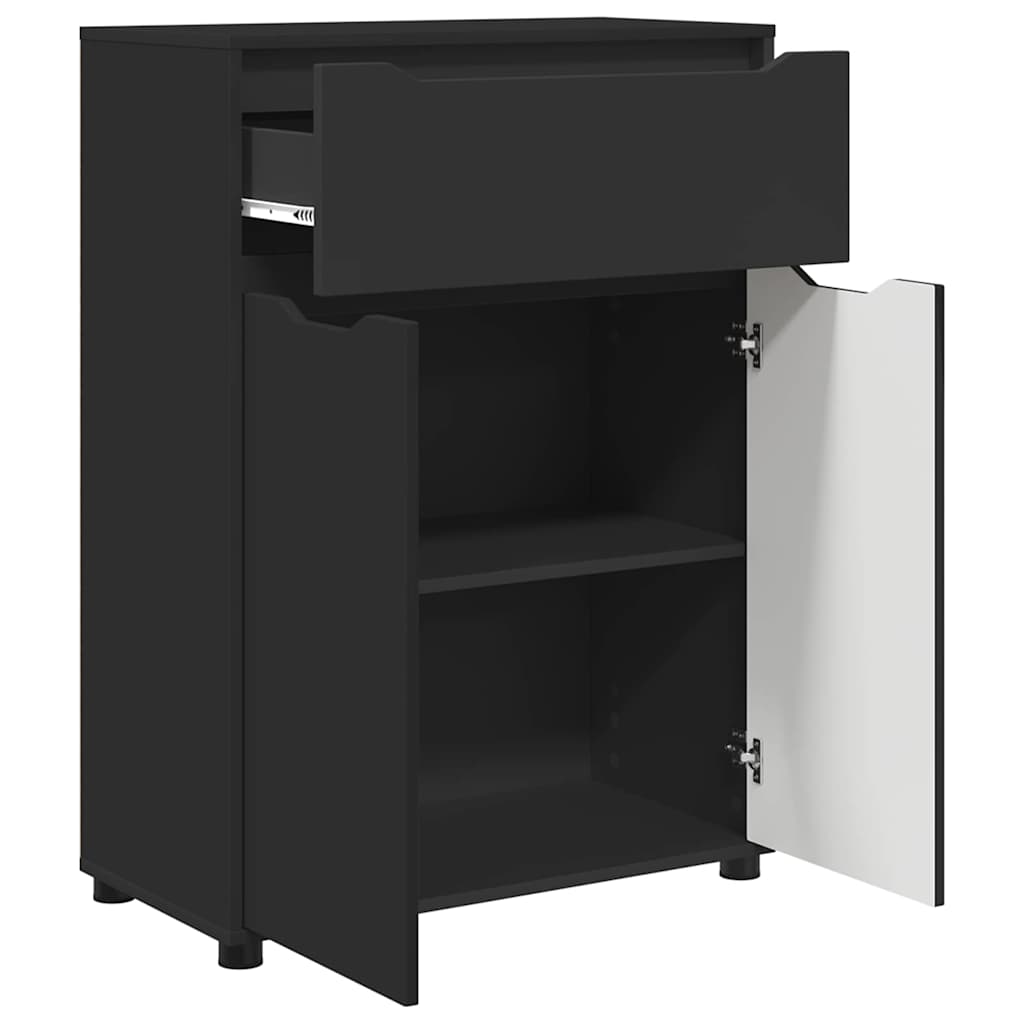 Badkamer Kast met lade Zwart 72,5 x 36,5 x 100 cm Bewerkt hout