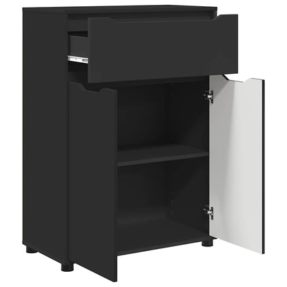 Badkamer Kast met lade Zwart 72,5 x 36,5 x 100 cm Bewerkt hout