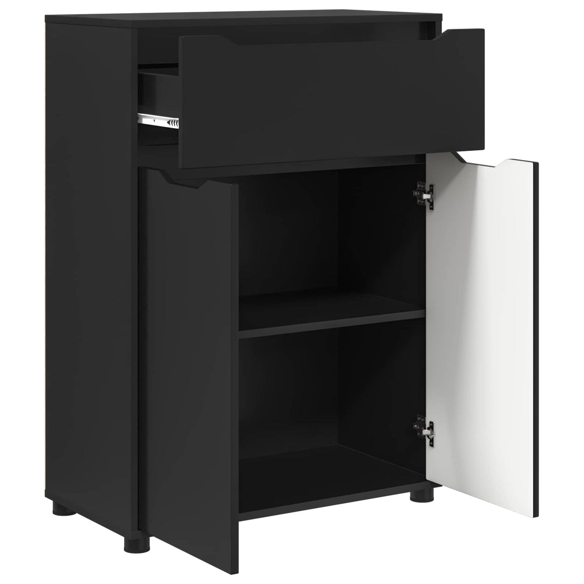 Badkamer Kast met lade Zwart 72,5 x 36,5 x 100 cm Bewerkt hout