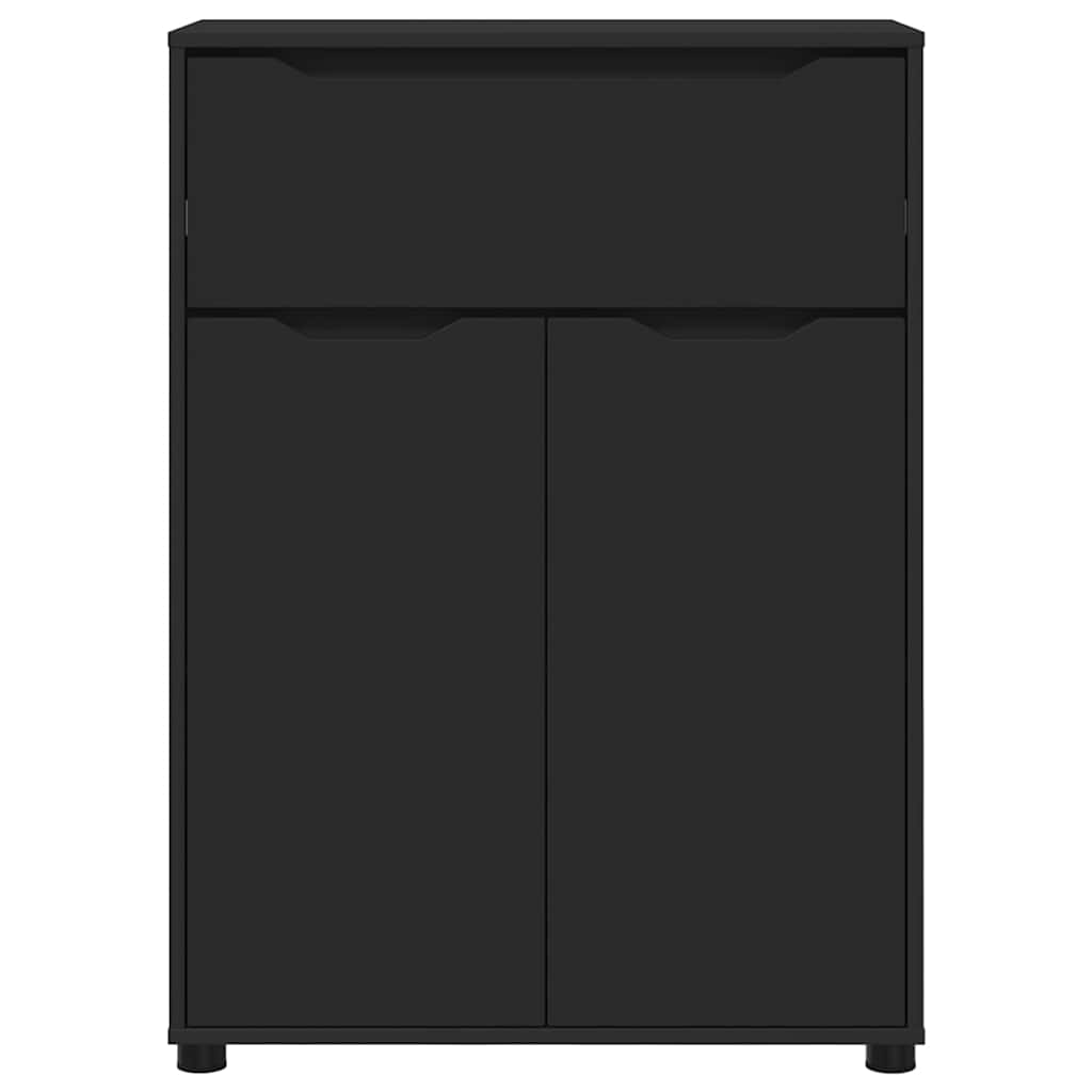 Badkamer Kast met lade Zwart 72,5 x 36,5 x 100 cm Bewerkt hout
