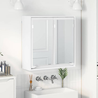 Badkamer spiegelkast met plank Wit 60 x 20 x 60 cm Bewerkt hout