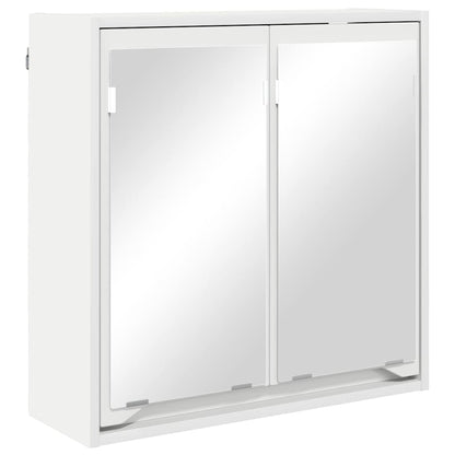 Badkamer spiegelkast met plank Wit 60 x 20 x 60 cm Bewerkt hout