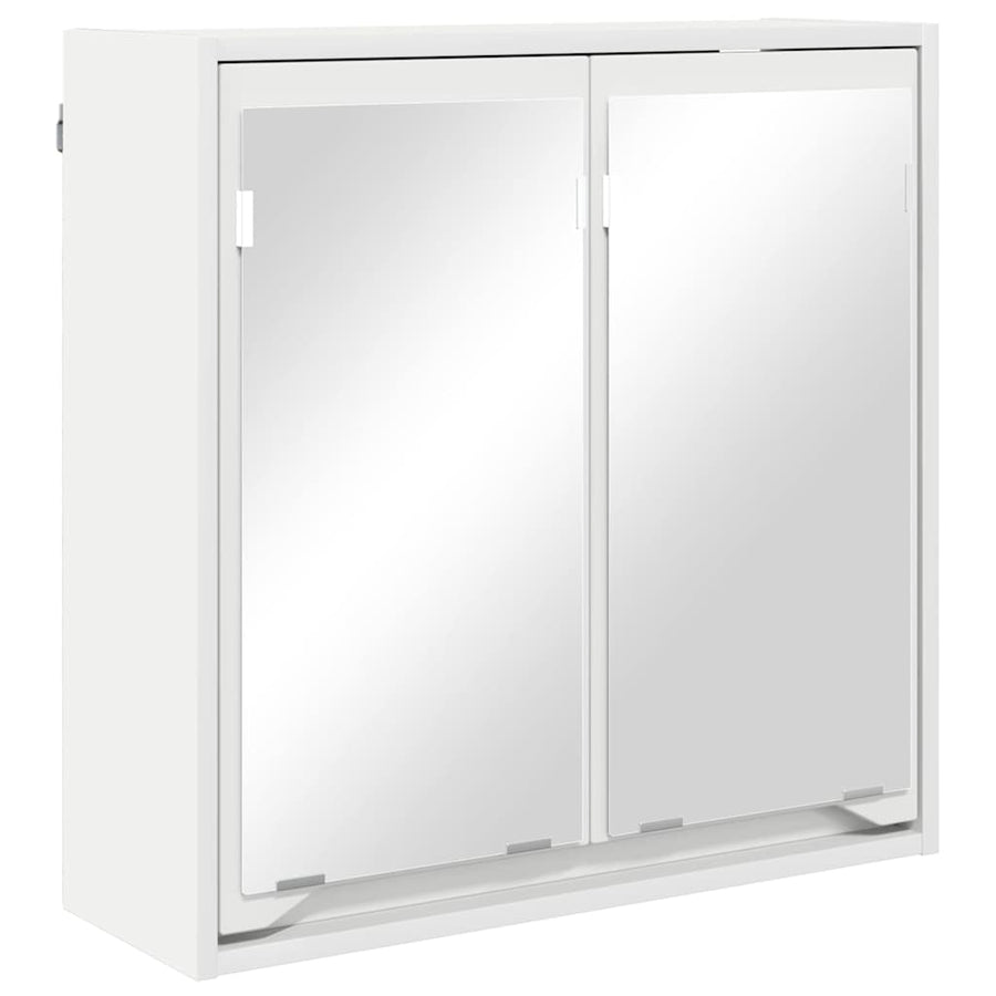 Badkamer spiegelkast met plank Wit 60 x 20 x 60 cm Bewerkt hout
