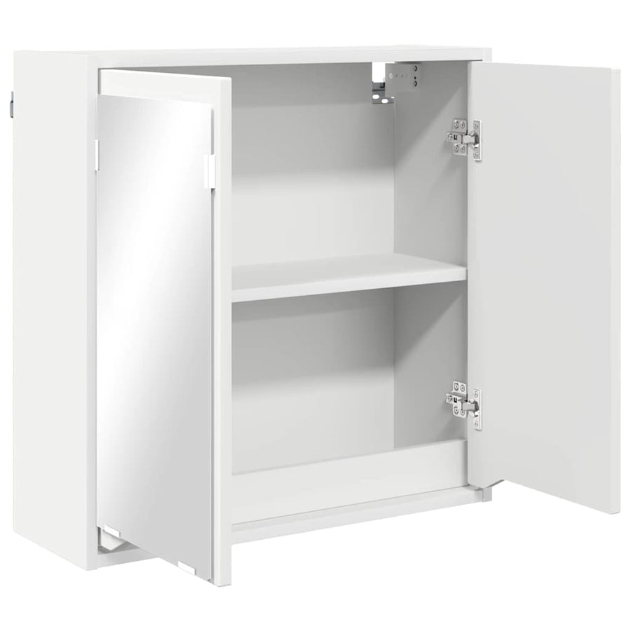 Badkamer spiegelkast met plank Wit 60 x 20 x 60 cm Bewerkt hout