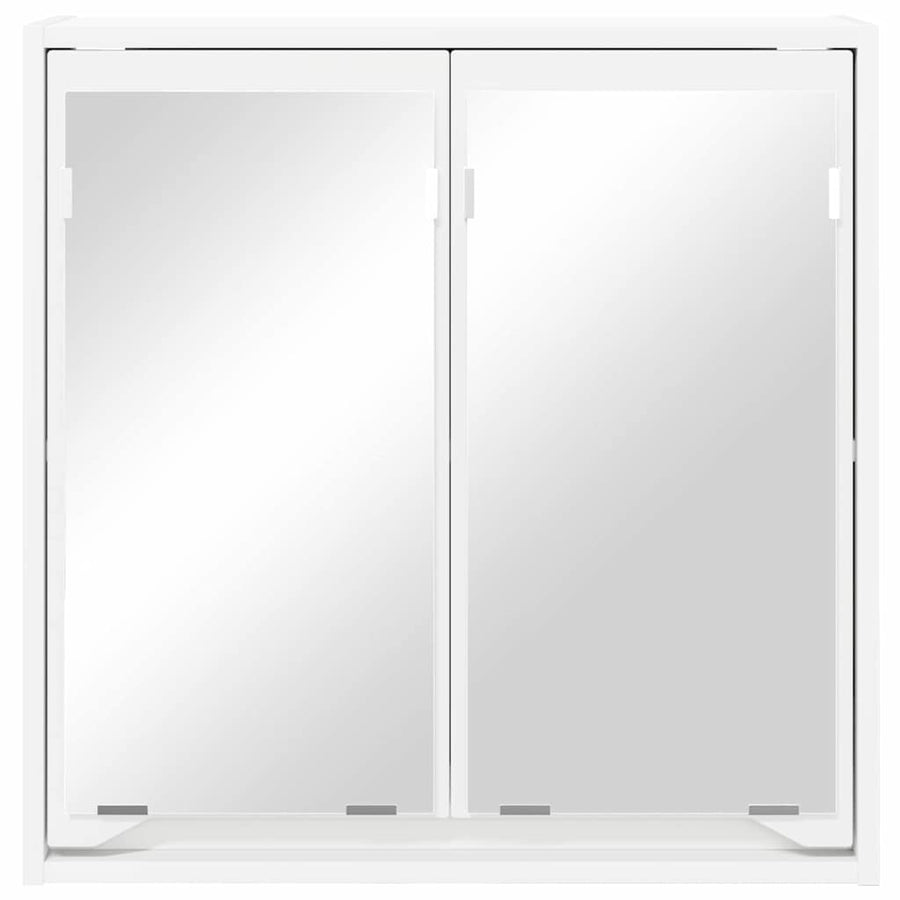 Badkamer spiegelkast met plank Wit 60 x 20 x 60 cm Bewerkt hout