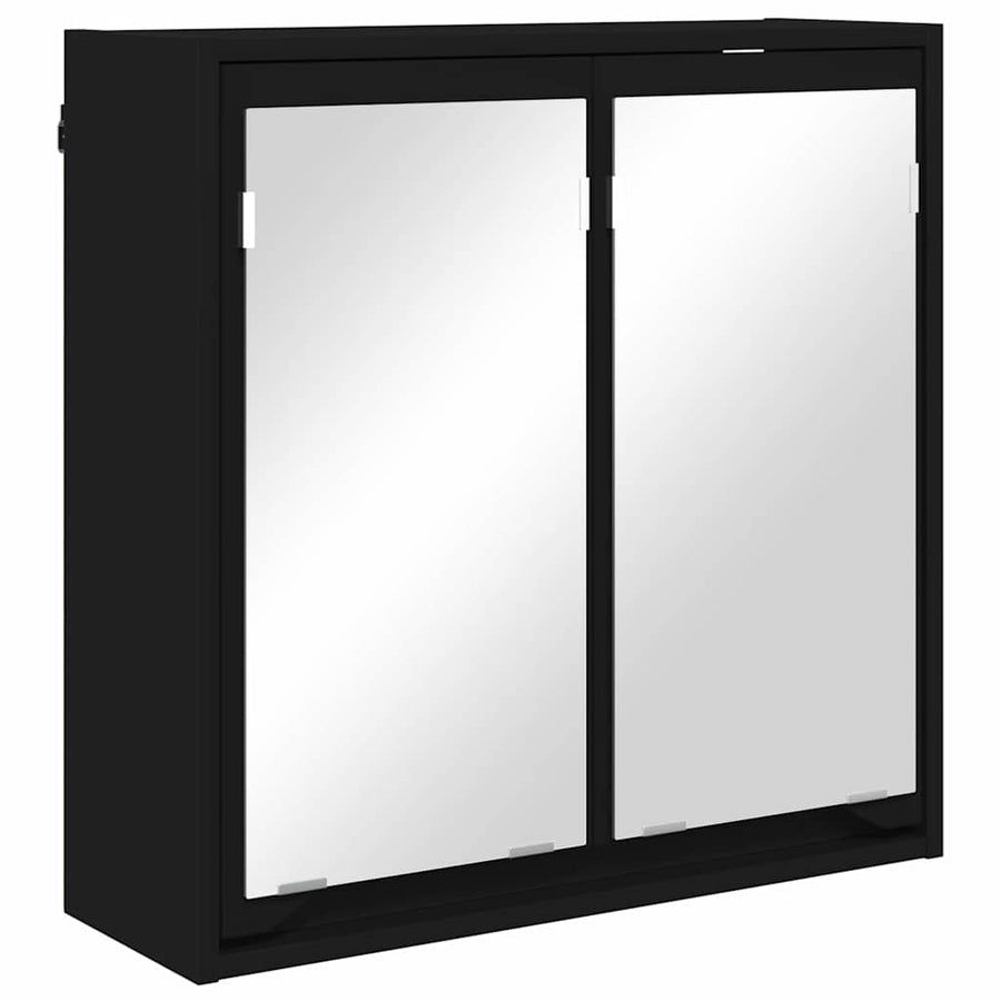 Badkamer spiegelkast Zwart 60 x 20 x 60 cm Bewerkt hout