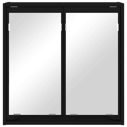 Badkamer spiegelkast Zwart 60 x 20 x 60 cm Bewerkt hout